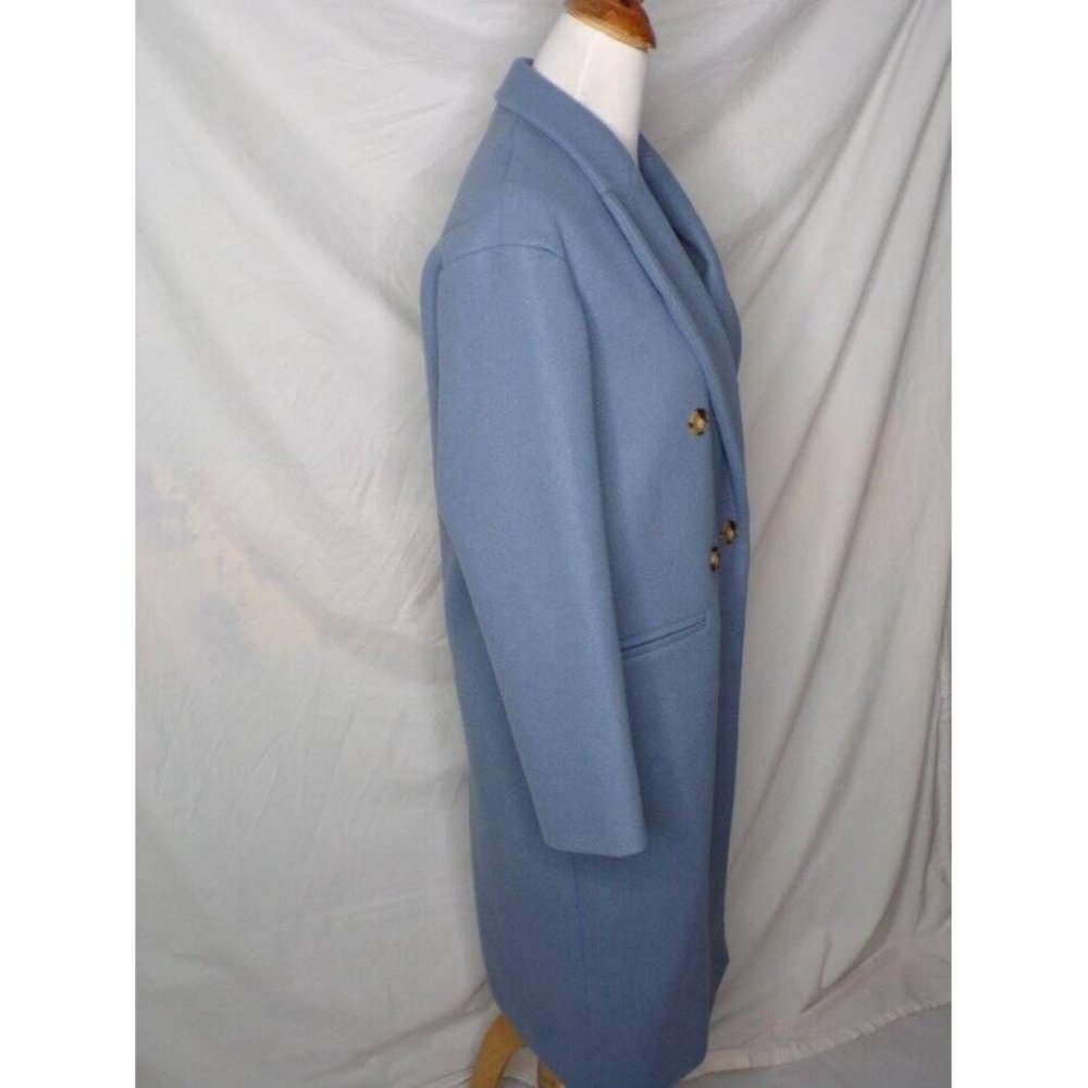 🆕 TOPSHOP Brooke Double Breasted Long Coat Blue 12 - Picture 7 of 10